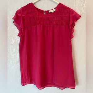 Calvin Klein | Stitch Fix Pink Flutter Sleeve Blouse